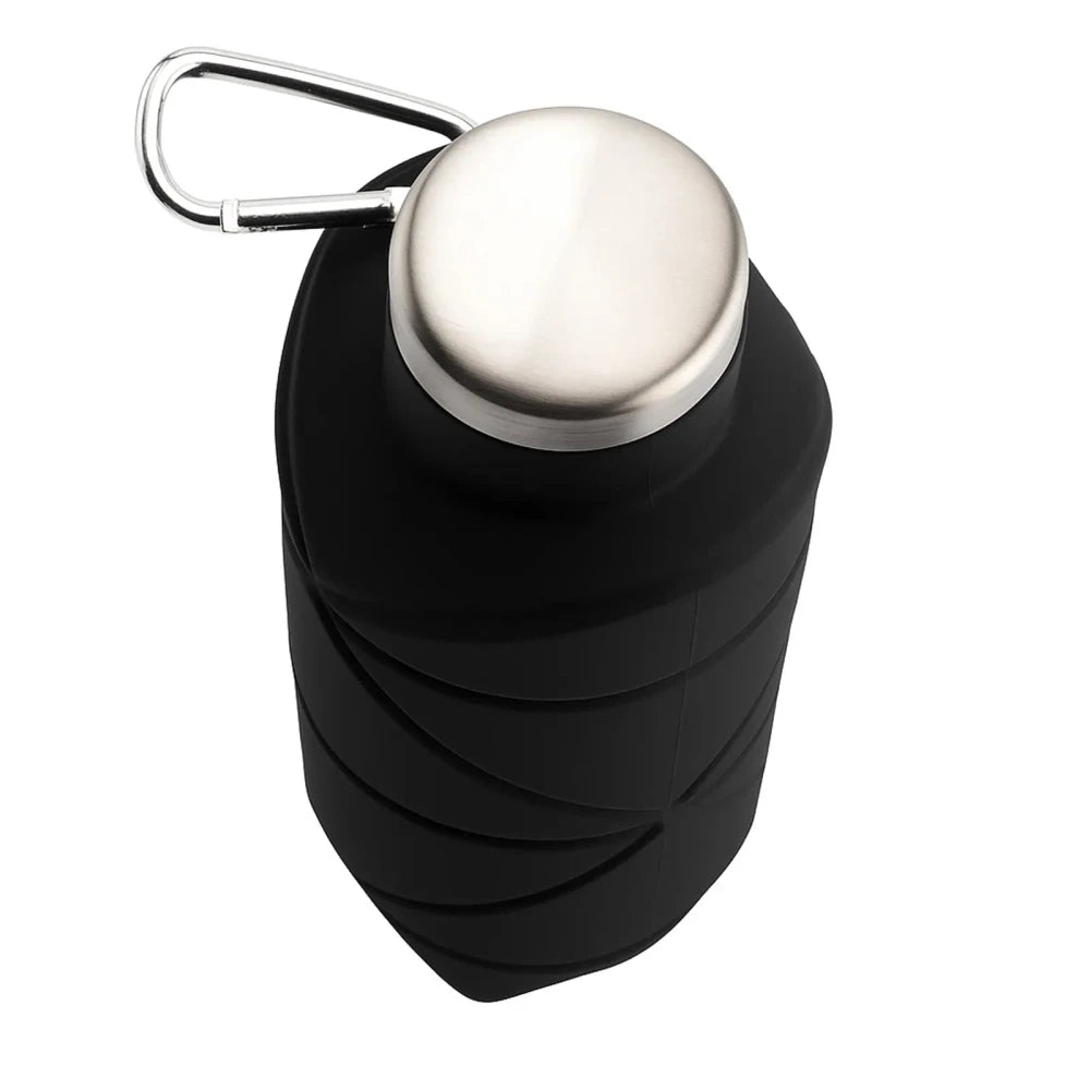 GoVibe SİYAH Katlanabilir Silikon Matara 700ml