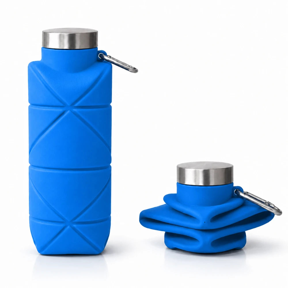 GoVibe MAVİ Katlanabilir Silikon Matara 700ml