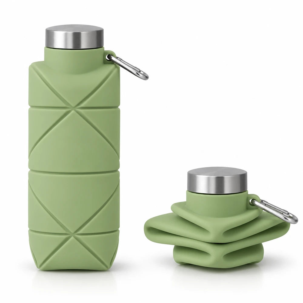 GoVibe YEŞİL Katlanabilir Silikon Matara 700ml